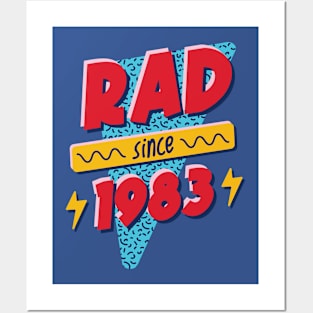 Rad Since 1983 // Retro Memphis Style 90s Nostalgia Posters and Art